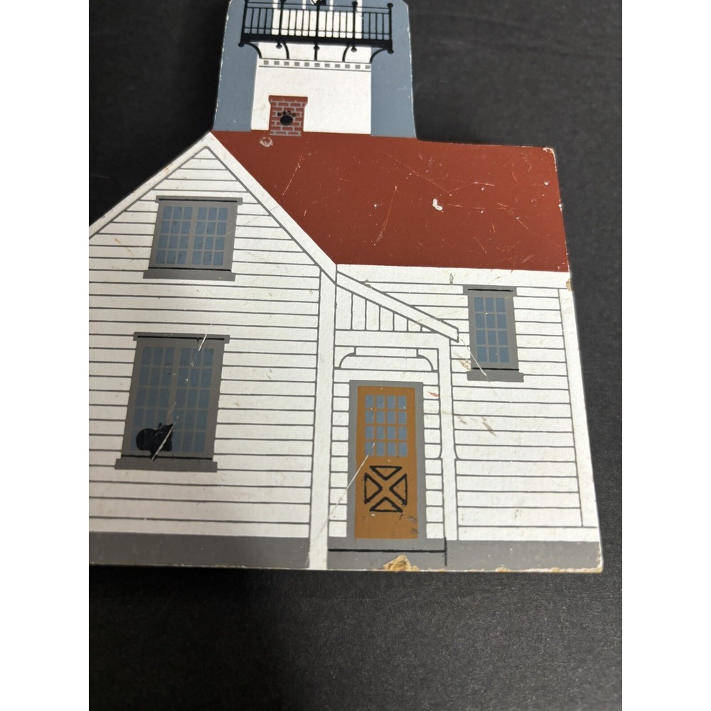 3 Cats Meow Lighthouses West Chop East Brother Chicamacomico Wooden Shelf Sitter - Picture 3 of 15